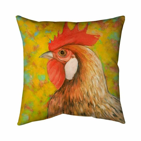 Begin Home Decor 26 x 26 in. Colorful Chicken-Double Sided Print Indoor Pillow 5541-2626-AN264